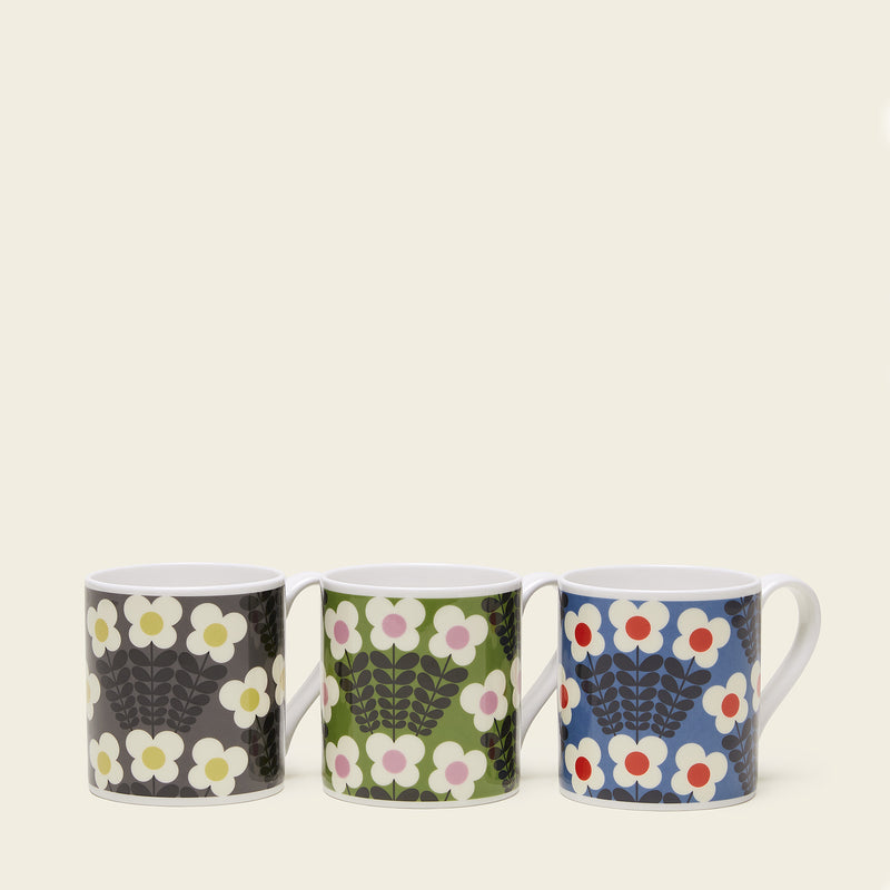 Large Mug Set of 3- Bunch of Stems