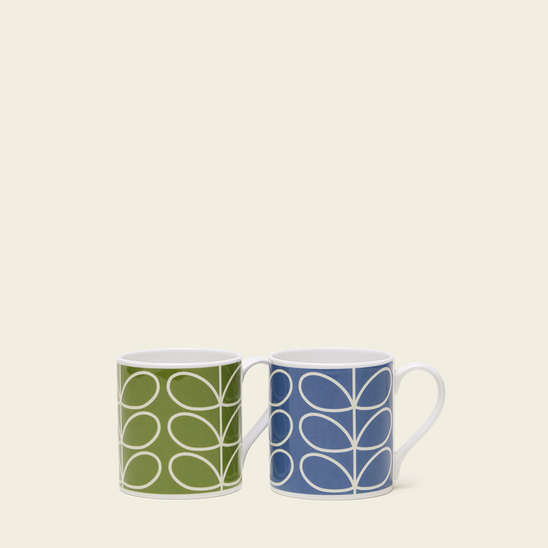 Large Mug Set of 2 - Linear Stem B&G