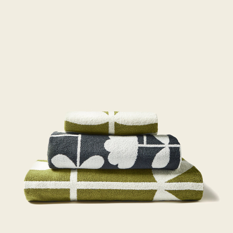 Cut Stem Towels Moss/Charcoal